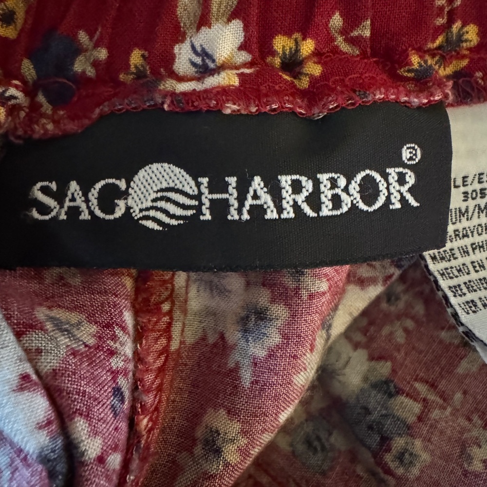 Vintage Y2K Sag Harbor Floral Midi Skirt Size M Church Boho Fairy Cottagecore - Picture 4 of 9